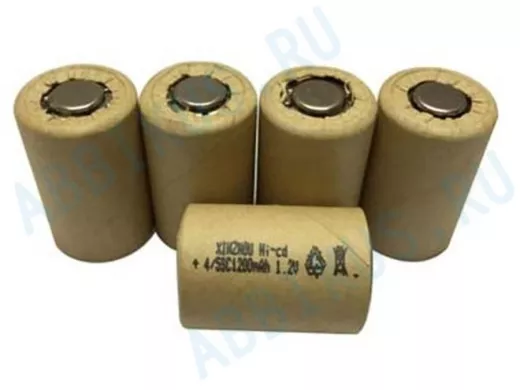 Аккумуляторы для шуруповерта SUNRISING Ni-Cd 4/5SC 1200 мАч, (10C)