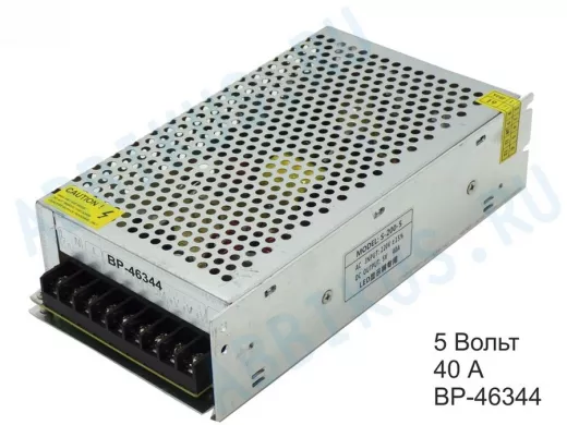 Блок питания  5 Вольт40А  "BP-46344"  импульсный модульный 5V 40A S-A-200-5