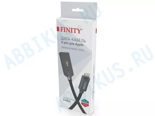 Шнур USB / Lightning (iPhone) FINITY FUL-07 Premium Series, синий, круглый, 1,2м