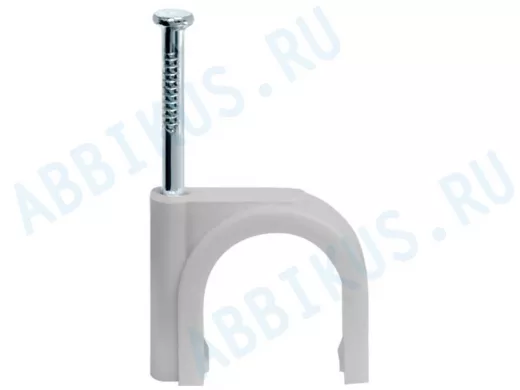 Скоба 12мм (40шт) тип А электроустановочная для круглого кабеля "Mego"