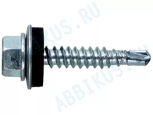 Саморезы 6,3х 32 кровельные, сверло, цинк, с шайбой, к металлическим профилям (2500шт)  9,2