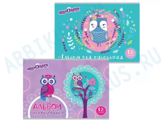 Альбом д/рис. А4 12л., скоба, обложка картон "BR-72762", 200х283мм, Волшебные птички