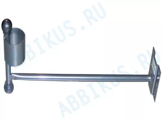 Кронштейн антенный "С КОЛЬЦОМ-1" СЕРЕБРИСТЫЙ вылет 0,35м; диаметр 50мм (упаковка-80шт)