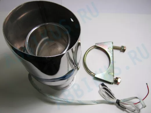 Насадка на глушитель YFX-223L с синей подсветкой диам.70 х диам.120мм 12 LED