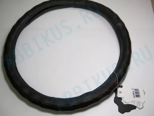 Оплетка на руль 40 см. L 4105A кожа черная+"бегемот" "пальцы"