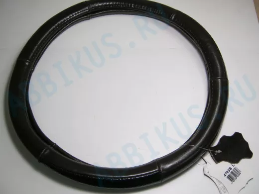 Оплетка на руль 40 см. L 4793B кожа коричневая+"змея светлая" вставка сверху "гладкая"