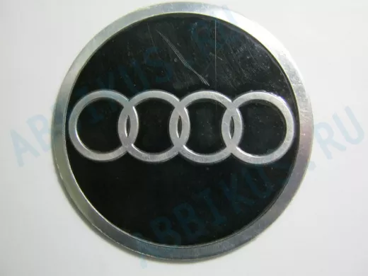 Эмблемма круглая "алюминий" знак Audi 6,8x6,8 см   01384