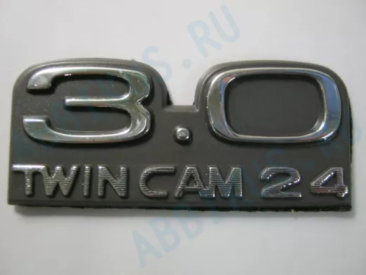 Эмблемма пластик в п/э надпись 3.0 twin cam 24 хром 8,3x3,5 см 01347