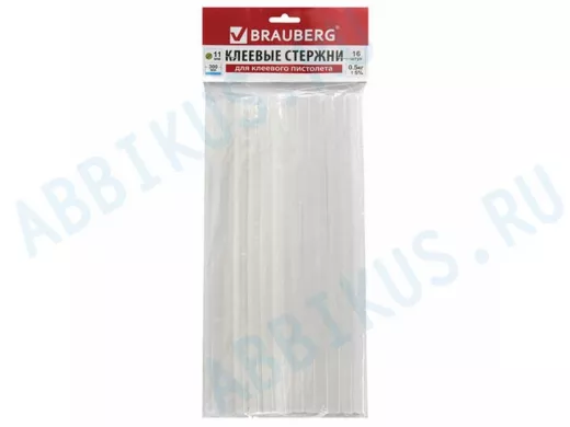 Клеевые стержни, диаметр 11,0мм, длина 300мм, прозрачные,КОМПЛЕКТ 16 штук (0,5 КГ) "BR-79863"