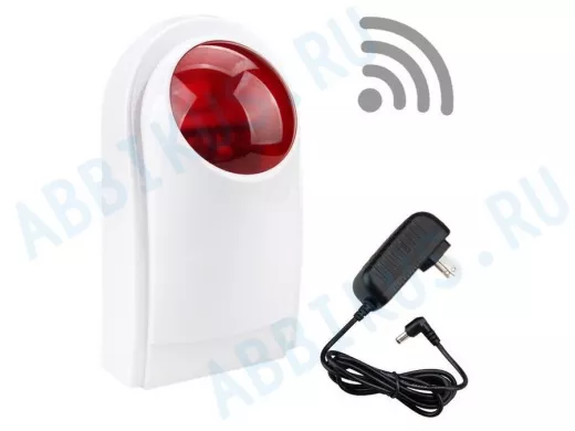 Сирена-охранка АD-09 звуковая громкая под датчики и брелки на 433мГц блок.питания и аккум. 7.2V