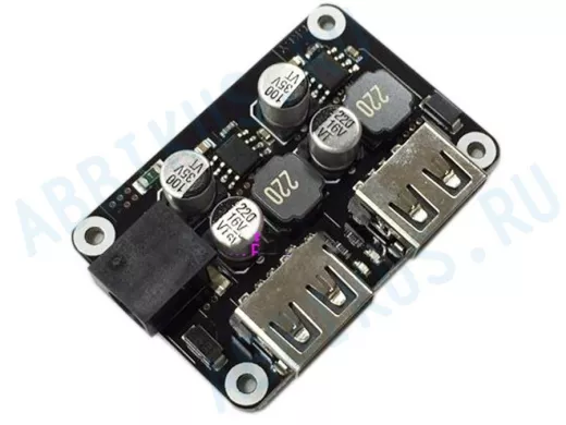 2-х канальный модуль быстрой зарядки USB 12V24V  QC2.0 QC3.0 в корпусе  "BP-81455"