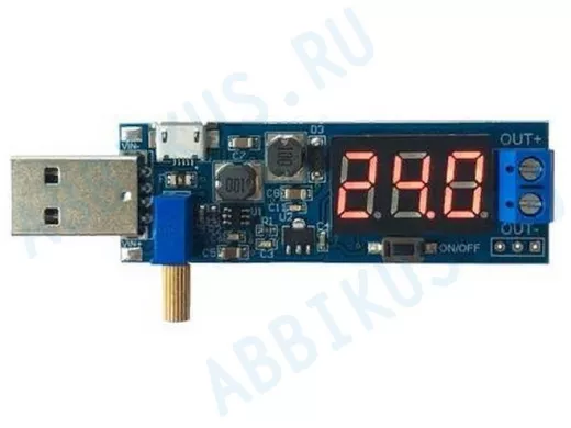Модуль DC-DC повышающий вход USB 5В выход 1,2-24В с LED дисплеем и регул. до 3W  "BP-81460"