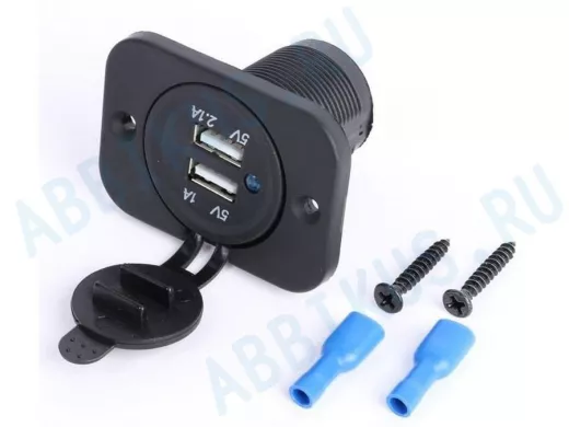 Автомобильный 2*USB порт с пылезащитой