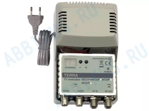 Модулятор (Terra) MT 24P, 2х полосный,B/D(48,5-84,47-68МГц), выход 85 дБмкВ, 220 В