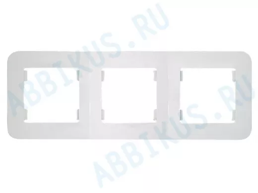 Рамка  3-х местная для розеток/выключателей, белая, серии MAKEL Lillium