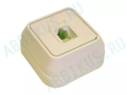 Розетка телефонная TF, кремовая, накладная, серии MAKEL