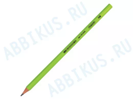 Карандаш чернографитный "BR-90064" , 1 шт., НВ, пластиковый, корпус салатовый, без резинки