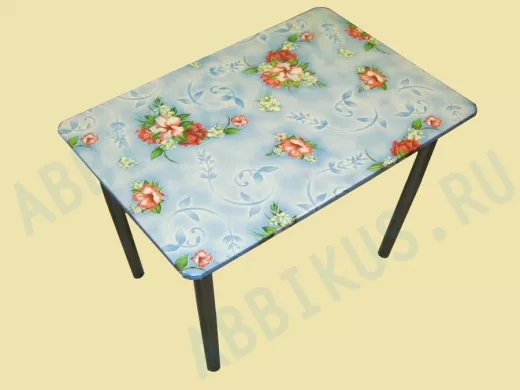 Стол сборно/разборный "COMBAT-1"  ( 0,45 х 0,65 ) синяя столешня , ноги - серебристый металлик