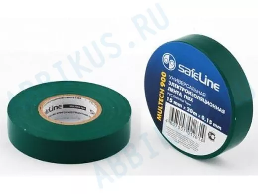 Изолента 15мм х 10метров зеленая  Safeline
